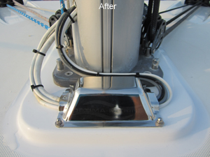 Sailboat Mast Step withGelcoat and Fiberglass Modifications and Elvabro Cableport 